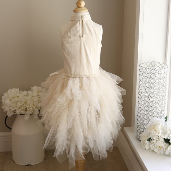 Tutu Du Monde Golden Peak Tulle Halter Dress Fits Size 3/4 Rare Find Like New - Picture 4 of 6